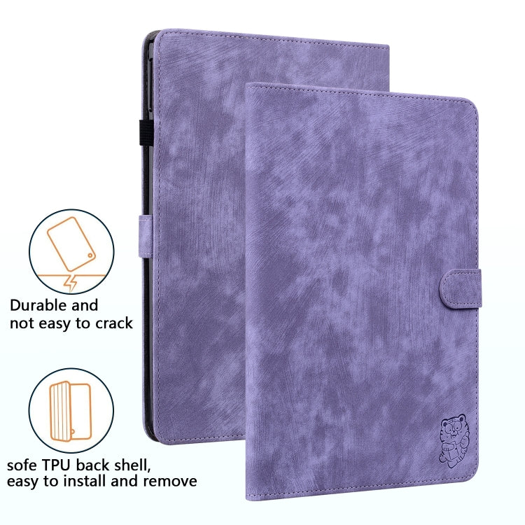 For Honor Pad V8 Pro Tiger Pattern Flip Leather Tablet Case(Purple) - Honor by PMC TechLife | Online Shopping South Africa | PMC TechLife | Buy Now Pay Later Mobicred