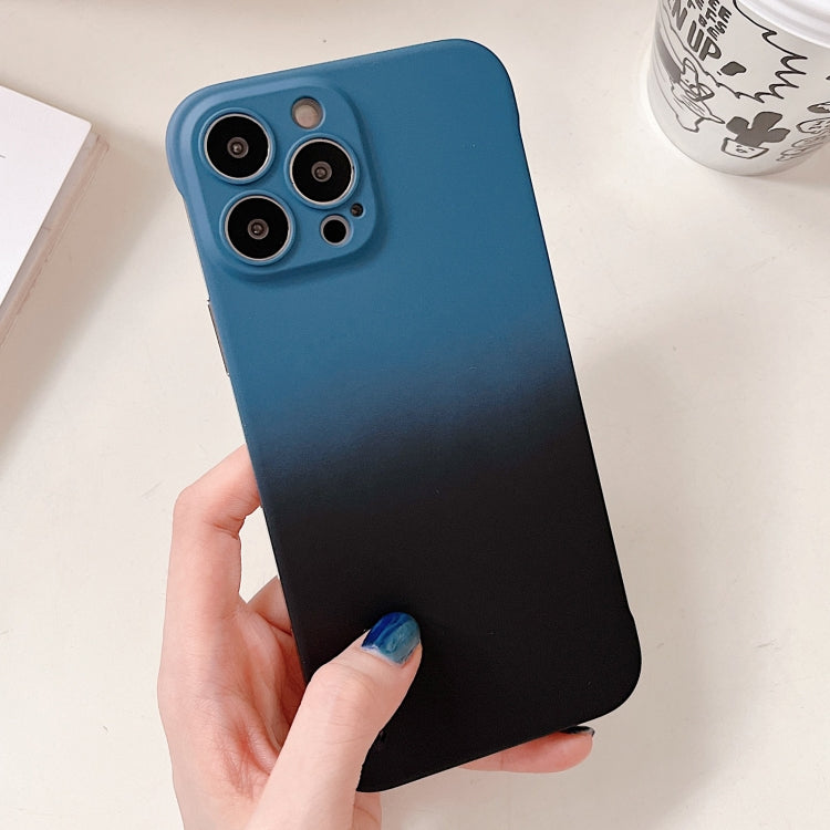 For iPhone 13 Pro Frameless Skin Feel Gradient Phone Case(Blue + Black) - iPhone 13 Pro Cases by PMC Jewellery | Online Shopping South Africa | PMC Jewellery | Buy Now Pay Later Mobicred