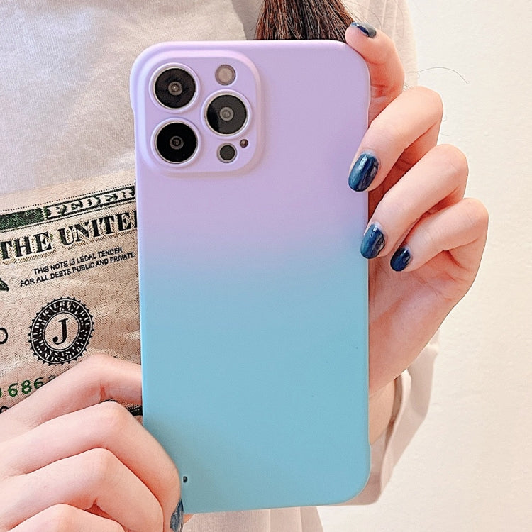 For iPhone 12 Pro Max Frameless Skin Feel Gradient Phone Case(Light Purple + Light Blue) - iPhone 12 Pro Max Cases by PMC Jewellery | Online Shopping South Africa | PMC Jewellery | Buy Now Pay Later Mobicred