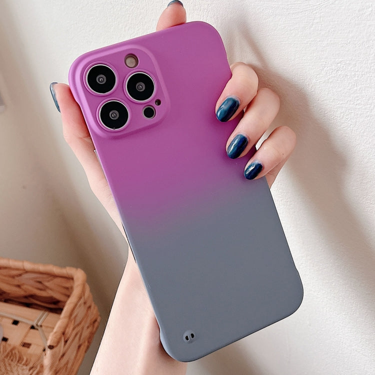 For iPhone XS Max Frameless Skin Feel Gradient Phone Case(Dark Purple + Grey) - More iPhone Cases by PMC Jewellery | Online Shopping South Africa | PMC Jewellery | Buy Now Pay Later Mobicred