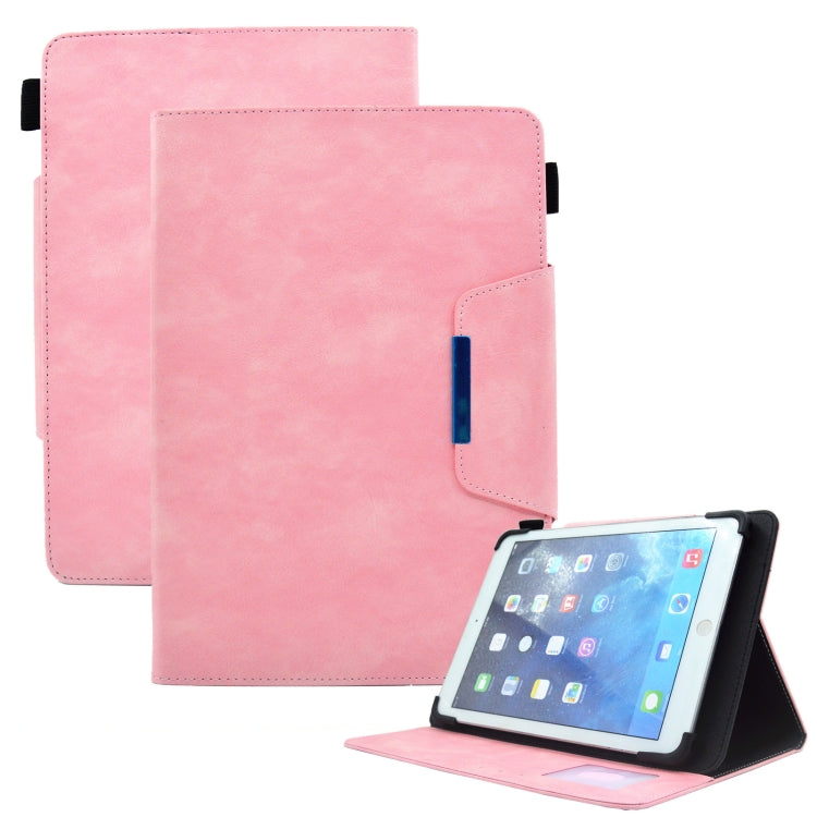 For 7 inch Suede Cross Texture Magnetic Clasp Leather Tablet Case(Pink) - 7 inch by PMC TechLife | Online Shopping South Africa | PMC TechLife | Buy Now Pay Later Mobicred
