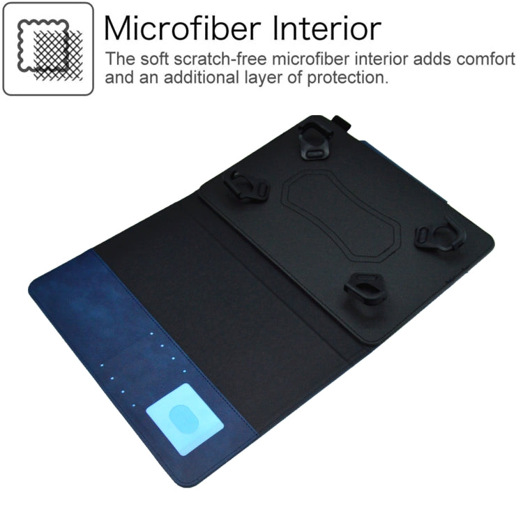 For 7 inch Suede Cross Texture Magnetic Clasp Leather Tablet Case(Blue) - 7 inch by PMC TechLife | Online Shopping South Africa | PMC TechLife | Buy Now Pay Later Mobicred
