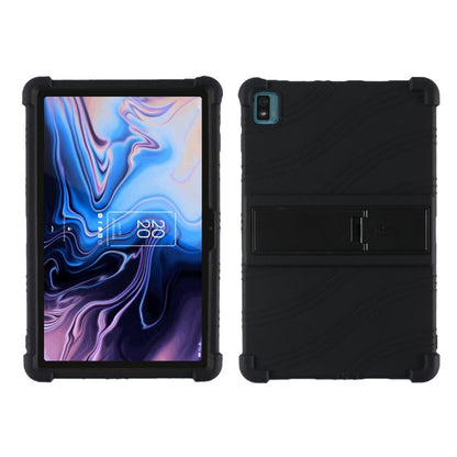 For TCL 10 Tab Max 10.36 inch Silicone Tablet Protective Case with Invisible Bracket(Black) - Others by PMC Jewellery | Online Shopping South Africa | PMC Jewellery