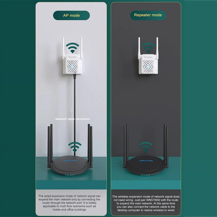 Wavlink WN578W2 300Mbps 2.4GHz WiFi Extender Repeater Home Wireless Signal Amplifier(US Plug) - free shipping - PMC Jewellery - Order now!