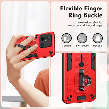 For Xiaomi Redmi 12C / Poco C55 Variety Brave Armor Finger Loop Holder Phone Case(Red) - Xiaomi Cases by PMC Jewellery | Online Shopping South Africa | PMC Jewellery