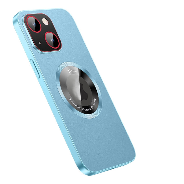 For iPhone 14 R-JUST RH05 Magnetic Leather Metal Phone Case(Blue) - iPhone 14 Cases by R-JUST | Online Shopping South Africa | PMC TechLife | Buy Now Pay Later Mobicred