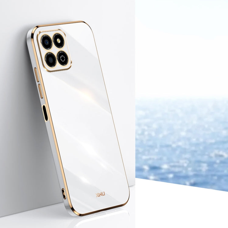 For Honor X8a 2023 XINLI Straight Edge 6D Electroplate TPU Phone Case(White) - Honor Cases by XINLI | Online Shopping South Africa | PMC Jewellery