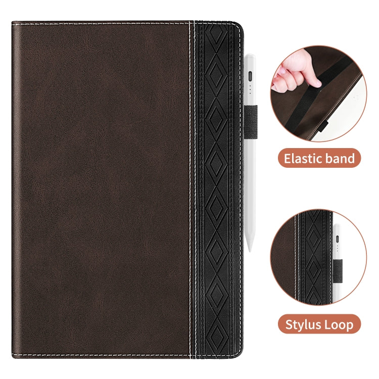 For Huawei MatePad SE Splicing Series Tablet Leather Case(Coffee) - Huawei by PMC TechLife | Online Shopping South Africa | PMC TechLife | Buy Now Pay Later Mobicred
