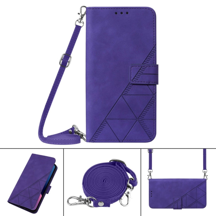 For OnePlus 11 Crossbody 3D Embossed Flip Leather Phone Case(Purple) - OnePlus Cases by PMC TechLife | Online Shopping South Africa | PMC TechLife