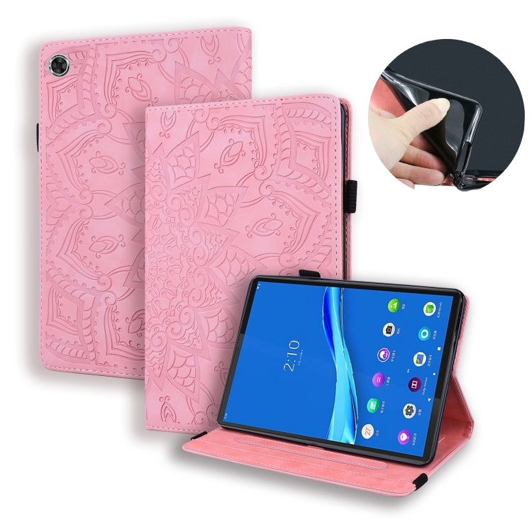 For Lenovo Tab M10 Plus 10.6 3rd Gen 2022 Calf Texture Embossed Flip Leather Tablet Case(Pink) - Lenovo by PMC Jewellery | Online Shopping South Africa | PMC Jewellery