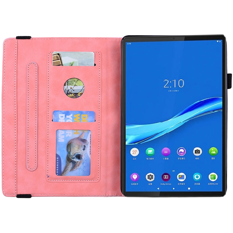For Lenovo Tab M10 Plus 10.6 3rd Gen 2022 Calf Texture Embossed Flip Leather Tablet Case(Pink) - Lenovo by PMC TechLife | Online Shopping South Africa | PMC TechLife