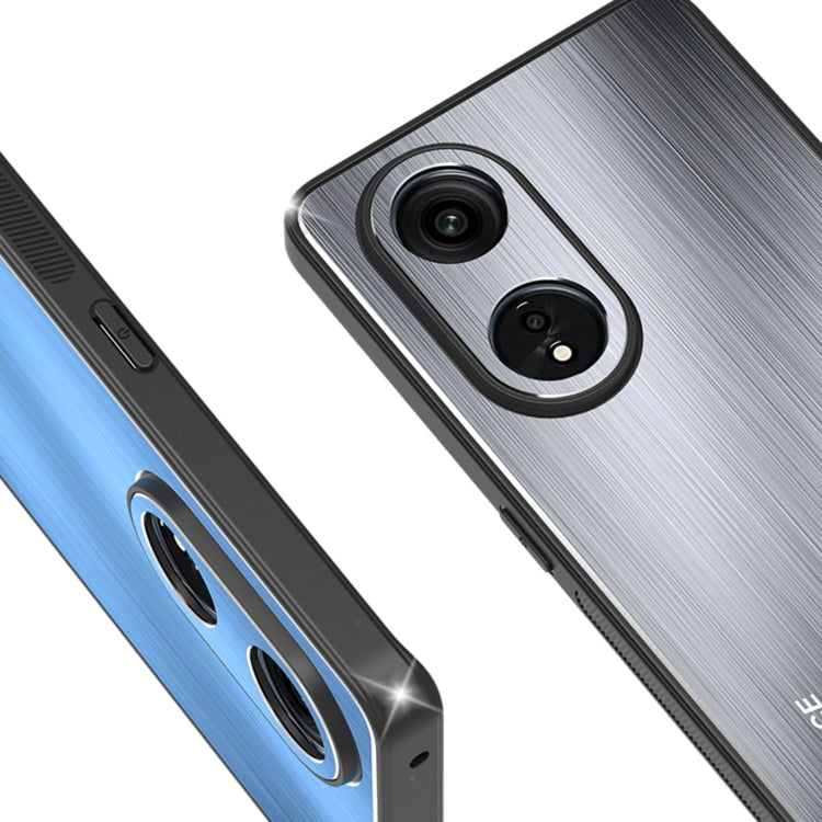 For OPPO A1 Pro / A98 Metal Brushed Texture Shockproof Phone Case(Silver) - OPPO Cases by PMC TechLife | Online Shopping South Africa | PMC TechLife | Buy Now Pay Later Mobicred