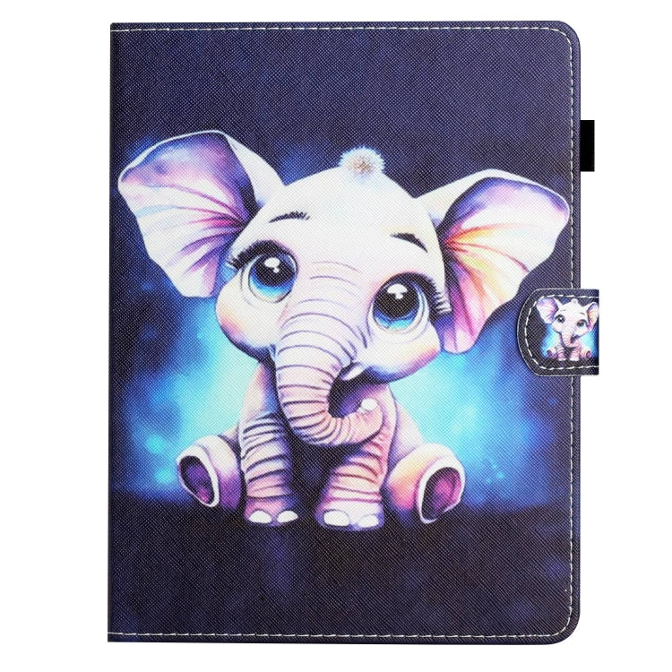 For 10 inch Coloured Drawing Stitching Leather Tablet Case(Elephant) - 10 - 11 inch by PMC TechLife | Online Shopping South Africa | PMC TechLife | Buy Now Pay Later Mobicred