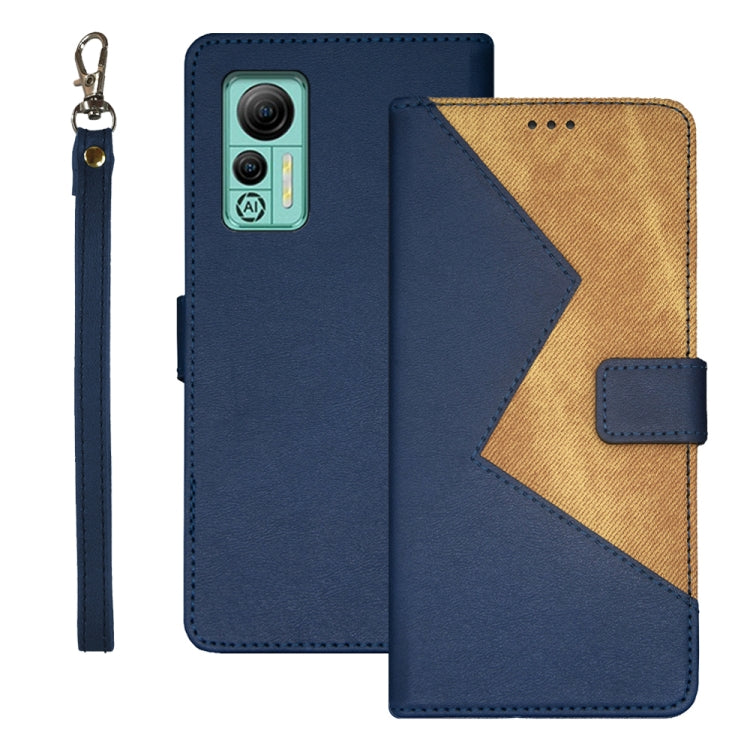 For Ulefone Note 14 idewei Two-color Splicing Leather Phone Case(Blue) - Ulefone Cases by idewei | Online Shopping South Africa | PMC Jewellery | Buy Now Pay Later Mobicred