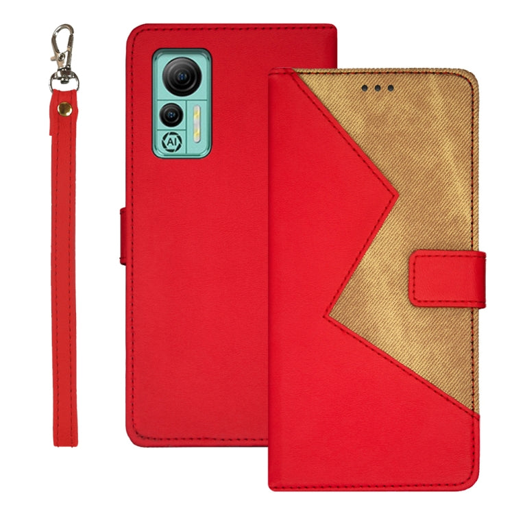 For Ulefone Note 14 idewei Two-color Splicing Leather Phone Case(Red) - Ulefone Cases by idewei | Online Shopping South Africa | PMC Jewellery | Buy Now Pay Later Mobicred