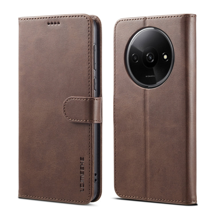 For Xiaomi Redmi A3 LC.IMEEKE Calf Texture Leather Phone Case(Coffee) - Xiaomi Cases by LC.IMEEKE | Online Shopping South Africa | PMC Jewellery