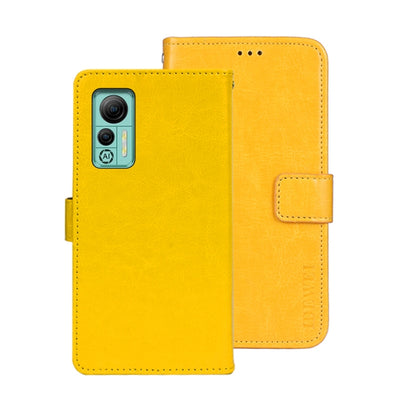 For Ulefone Note 14 idewei Crazy Horse Texture Leather Phone Case with Holder(Yellow) - Ulefone Cases by idewei | Online Shopping South Africa | PMC Jewellery | Buy Now Pay Later Mobicred