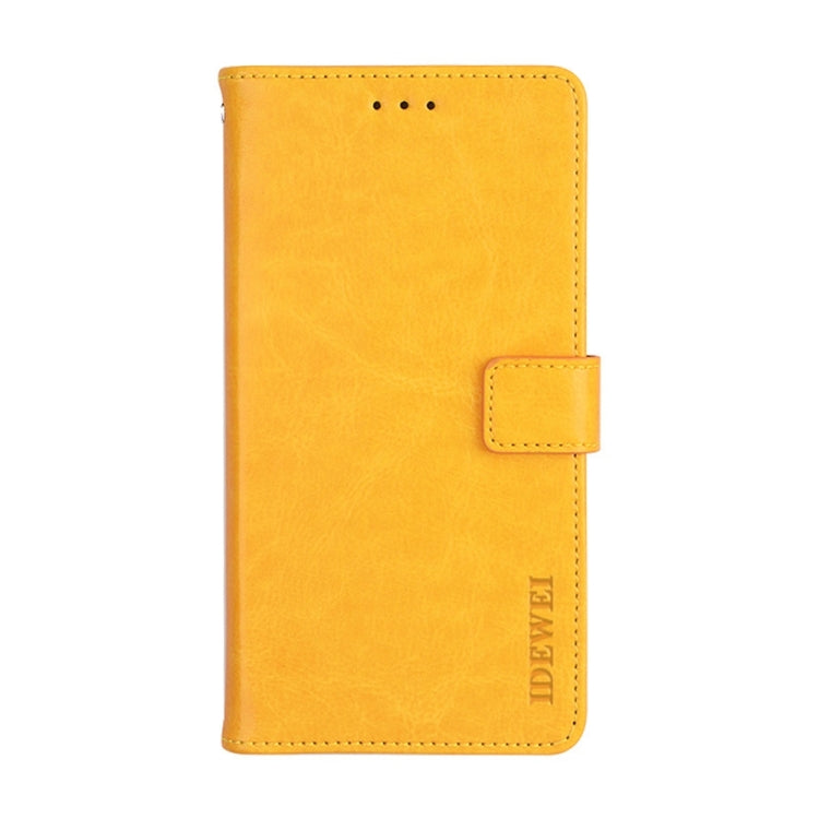 For Ulefone Note 14 idewei Crazy Horse Texture Leather Phone Case with Holder(Yellow) - Ulefone Cases by idewei | Online Shopping South Africa | PMC Jewellery | Buy Now Pay Later Mobicred