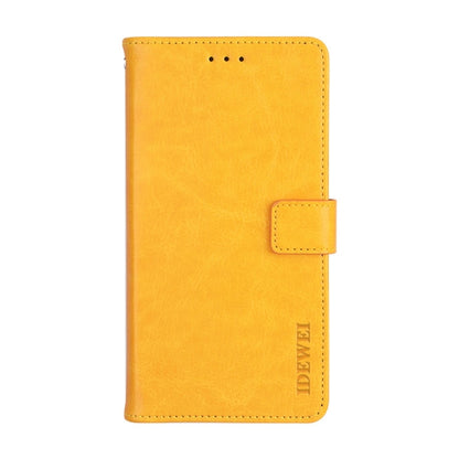 For Ulefone Note 14 idewei Crazy Horse Texture Leather Phone Case with Holder(Yellow) - Ulefone Cases by idewei | Online Shopping South Africa | PMC Jewellery | Buy Now Pay Later Mobicred