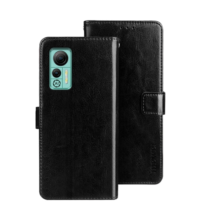 For Ulefone Note 14 idewei Crazy Horse Texture Leather Phone Case with Holder(Black) - Ulefone Cases by idewei | Online Shopping South Africa | PMC Jewellery | Buy Now Pay Later Mobicred