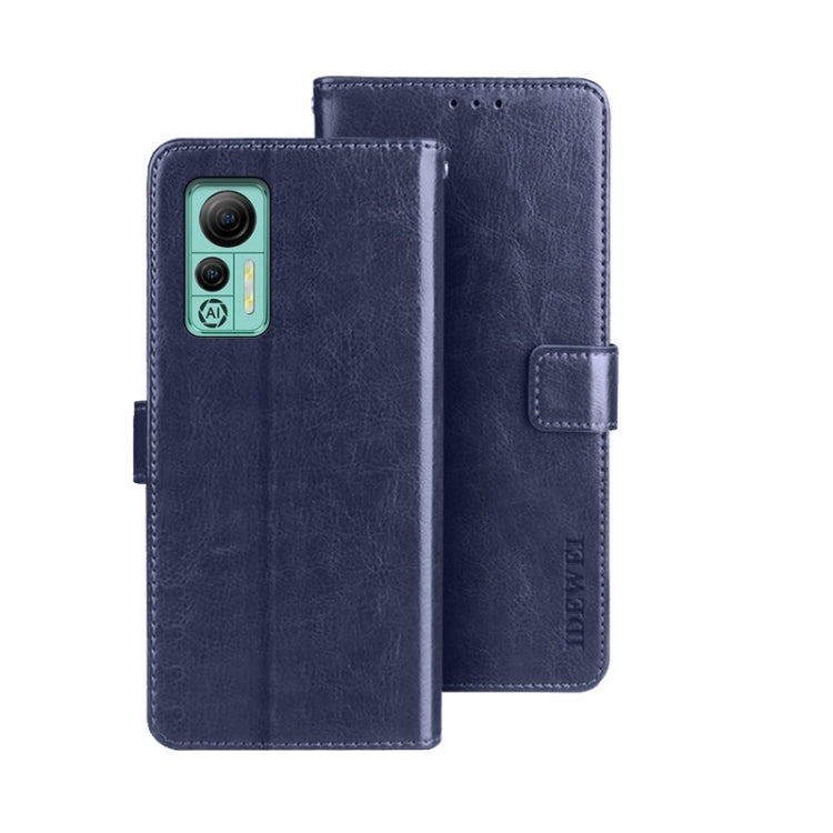 For Ulefone Note 14 idewei Crazy Horse Texture Leather Phone Case with Holder(Blue) - Ulefone Cases by idewei | Online Shopping South Africa | PMC Jewellery | Buy Now Pay Later Mobicred