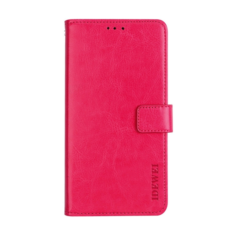 For Ulefone Note 14 idewei Crazy Horse Texture Leather Phone Case with Holder(Rose Red) - Ulefone Cases by idewei | Online Shopping South Africa | PMC Jewellery | Buy Now Pay Later Mobicred