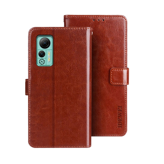 For Ulefone Note 14 idewei Crazy Horse Texture Leather Phone Case with Holder(Brown) - Ulefone Cases by idewei | Online Shopping South Africa | PMC Jewellery | Buy Now Pay Later Mobicred