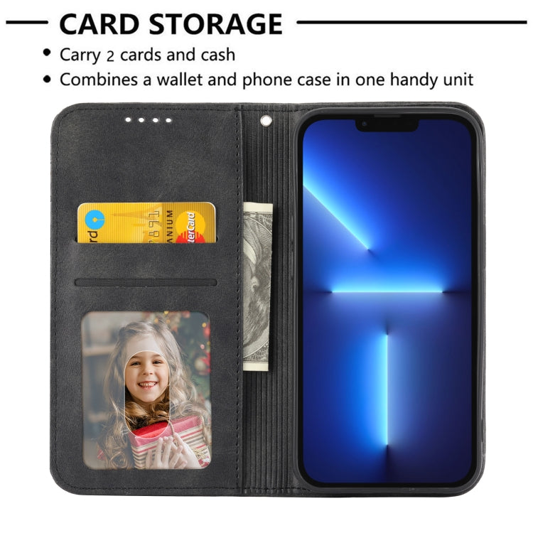 For OPPO Reno8 T 4G Global Cubic Grid Calf Texture Magnetic Leather Phone Case(Black) - OPPO Cases by PMC TechLife | Online Shopping South Africa | PMC TechLife | Buy Now Pay Later Mobicred