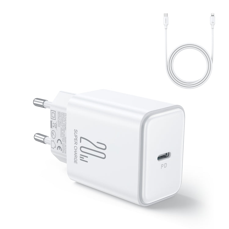 JOYROOM TCF06 Flash Series 20W USB-C/Type-C Single Port Charger Set, Specification:EU Plug(White) - USB Charger by JOYROOM | Online Shopping South Africa | PMC Jewellery | Buy Now Pay Later Mobicred