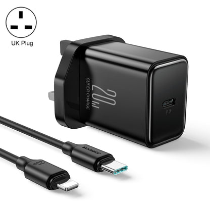 JOYROOM TCF06 Flash Series 20W USB-C/Type-C Single Port Charger Set, Specification:UK Plug(Black) - USB Charger by JOYROOM | Online Shopping South Africa | PMC Jewellery | Buy Now Pay Later Mobicred