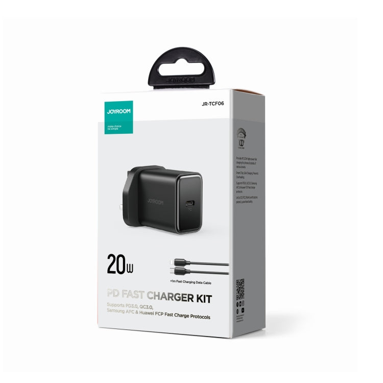 JOYROOM TCF06 Flash Series 20W USB-C/Type-C Single Port Charger Set, Specification:UK Plug(Black) - USB Charger by JOYROOM | Online Shopping South Africa | PMC Jewellery | Buy Now Pay Later Mobicred