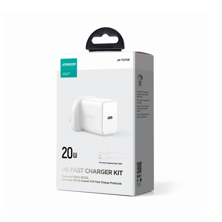 JOYROOM TCF06 Flash Series 20W USB-C/Type-C Single Port Charger Set, Specification:UK Plug(White) - USB Charger by JOYROOM | Online Shopping South Africa | PMC Jewellery | Buy Now Pay Later Mobicred