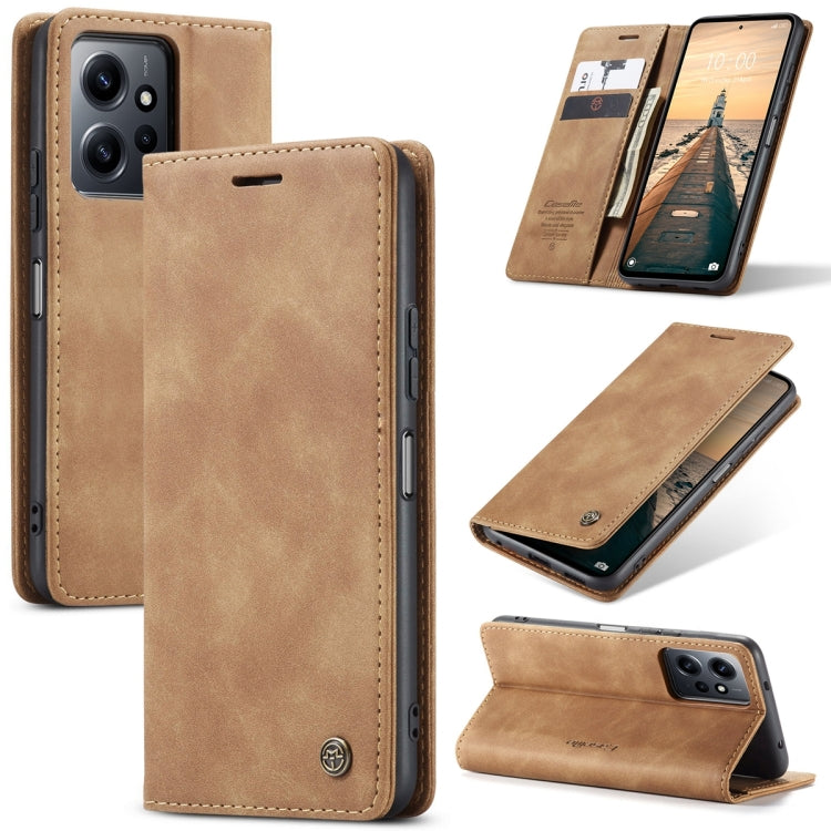 For Xiaomi Redmi Note 12 4G Global CaseMe 013 Multifunctional Horizontal Flip Leather Phone Case(Brown) - Xiaomi Cases by CaseMe | Online Shopping South Africa | PMC Jewellery | Buy Now Pay Later Mobicred