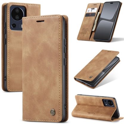 For Xiaomi 13 Lite CaseMe 013 Multifunctional Horizontal Flip Leather Phone Case(Brown) - Xiaomi Cases by CaseMe | Online Shopping South Africa | PMC Jewellery | Buy Now Pay Later Mobicred