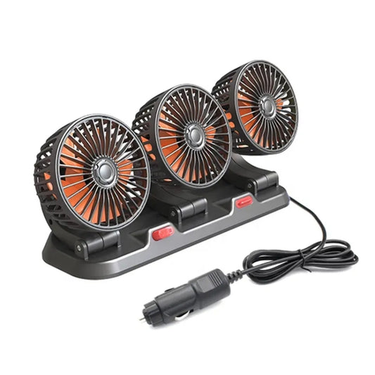 F4310 360-Degree Rotating Adjustable Car Three-Head Fan, Style:24V Cigarette Lighter - Heating & Fans by PMC Jewellery | Online Shopping South Africa | PMC Jewellery | Buy Now Pay Later Mobicred