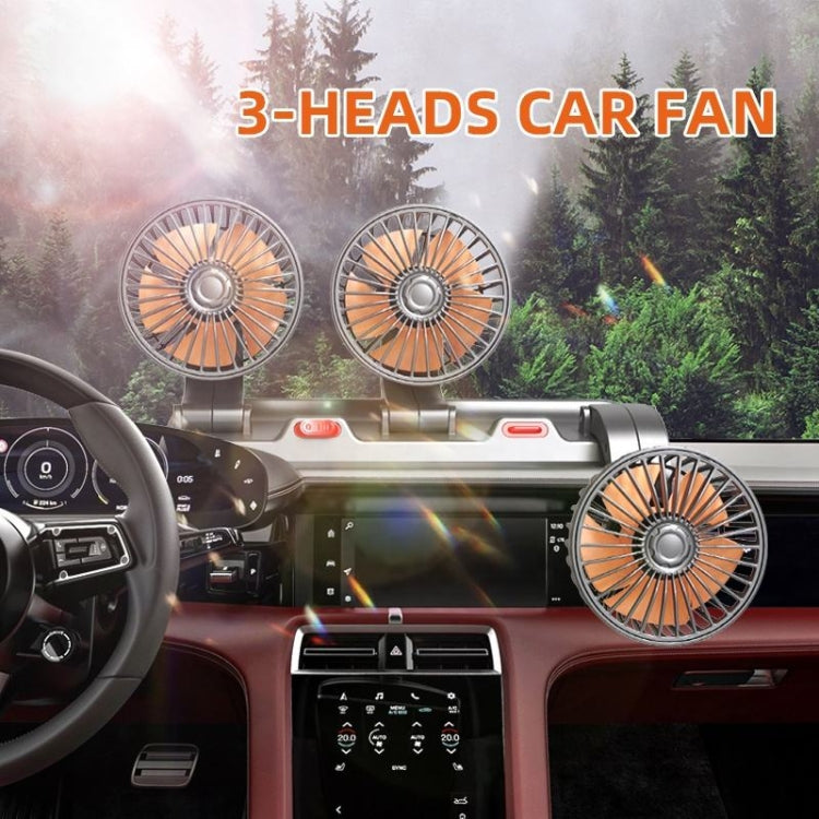 F4310 360-Degree Rotating Adjustable Car Three-Head Fan, Style:24V Cigarette Lighter - Heating & Fans by PMC Jewellery | Online Shopping South Africa | PMC Jewellery | Buy Now Pay Later Mobicred