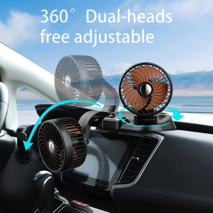 F622 Car Creative Folding Rotatable Double Head Electric Cooling Fan, Style:USB Universal - Heating & Fans by PMC Jewellery | Online Shopping South Africa | PMC Jewellery | Buy Now Pay Later Mobicred