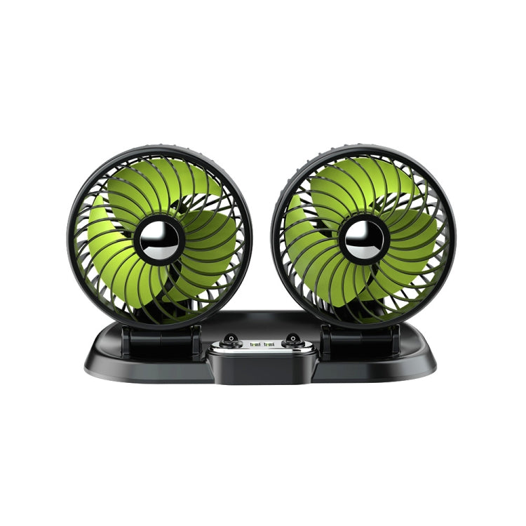 F622U Car Creative Folding Rotatable Double Head Electric Cooling Fan with Dual USB Charging Port, Style:12V Cigarette Lighter - Heating & Fans by PMC Jewellery | Online Shopping South Africa | PMC Jewellery | Buy Now Pay Later Mobicred