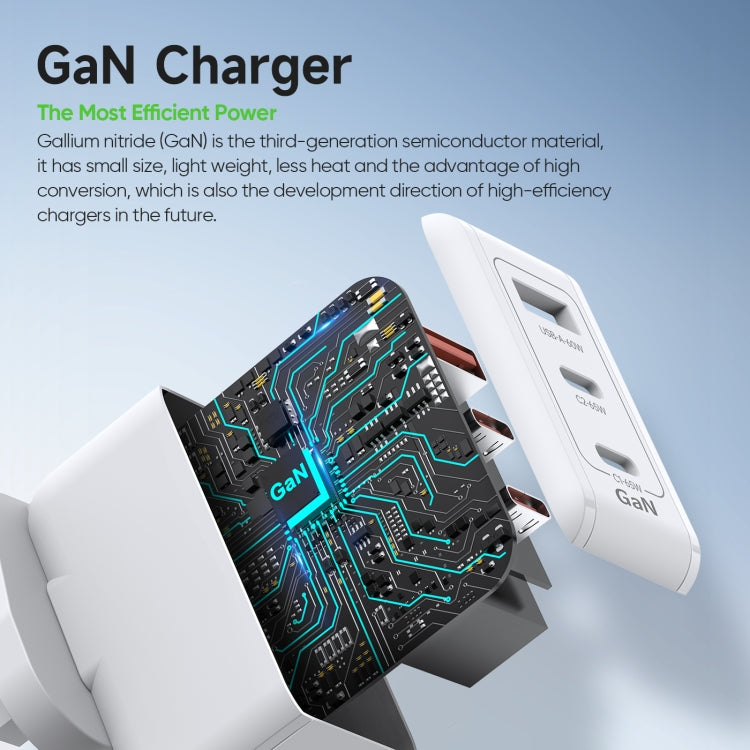 DUZZONA T9 65W Dual USB-C / Type-C+USB GaN Fast Charger, Specification:UK Plug - free shipping - PMC Jewellery - Order now!