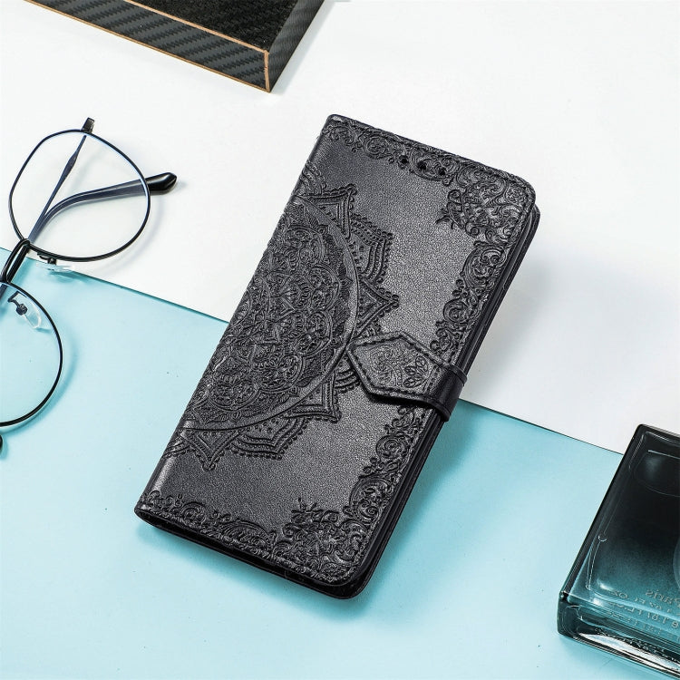 For Nokia C3 Mandala Flower Embossed Leather Phone Case(Black) - Nokia Cases by PMC TechLife | Online Shopping South Africa | PMC TechLife | Buy Now Pay Later Mobicred