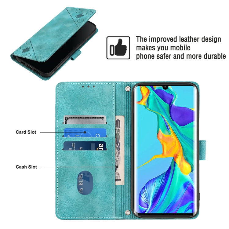 For Huawei P30 Pro Skin-feel Embossed Leather Phone Case(Green) - Huawei Cases by PMC Jewellery | Online Shopping South Africa | PMC Jewellery