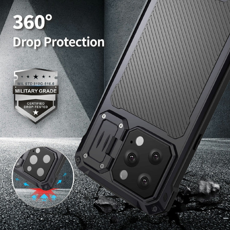 For iPhone 14 Pro Max RedPepper Silver Shield Series All-inclusive Lens Metal Phone Case(Black) - iPhone 14 Pro Max Cases by RedPepper | Online Shopping South Africa | PMc TechLife | Buy Now Pay Later Mobicred