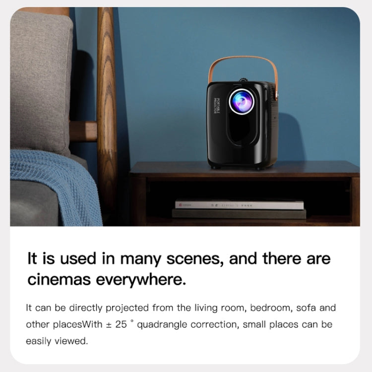 A007 Portable 1280 x 720 HD 113 ANSI Smart LED Projector, Plug:AU Plug(Black) - Mini Projector by PMC TechLife | Online Shopping South Africa | PMC TechLife | Buy Now Pay Later Mobicred