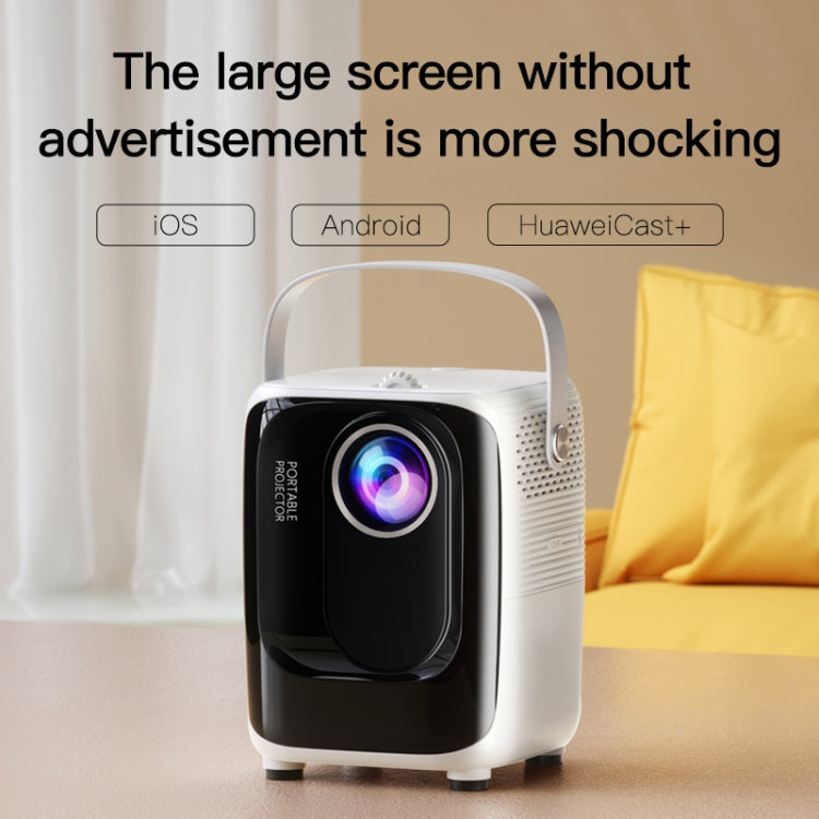 A007 Portable 1280 x 720 HD 113 ANSI Smart LED Projector, Plug:UK Plug(Black) - Mini Projector by PMC Jewellery | Online Shopping South Africa | PMC Jewellery | Buy Now Pay Later Mobicred