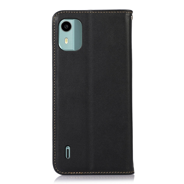 For Nokia C12 4G KHAZNEH Nappa Top Layer Cowhide Leather Phone Case(Black) - Nokia Cases by PMC TechLife | Online Shopping South Africa | PMC TechLife | Buy Now Pay Later Mobicred