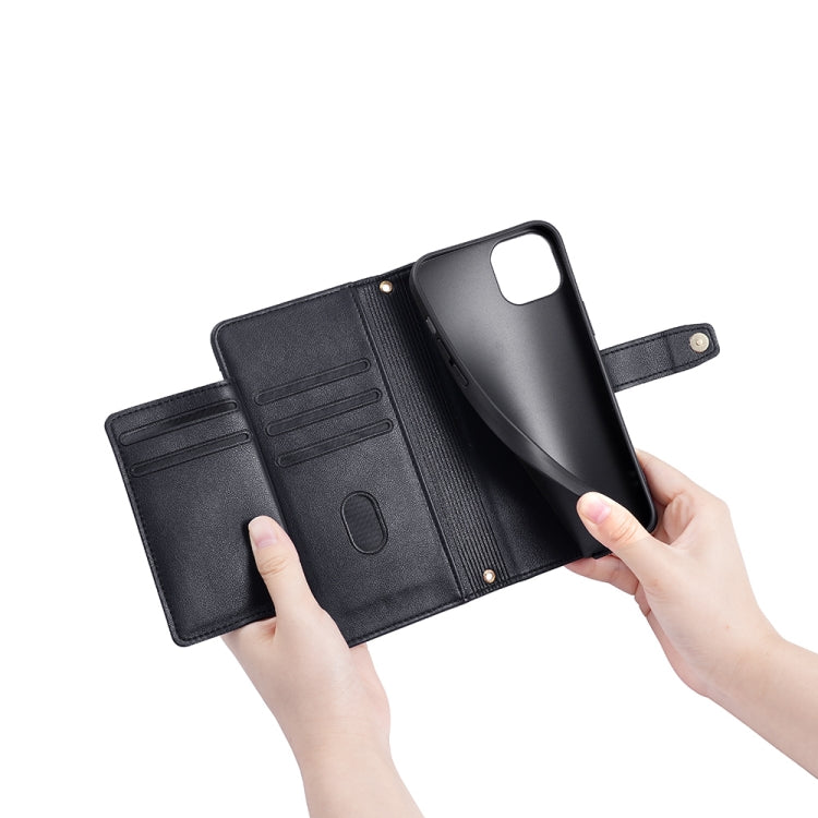 For Infinix Note 11 Sheep Texture Cross-body Zipper Wallet Leather Phone Case(Black) - Infinix Cases by PMC TechLife | Online Shopping South Africa | PMC TechLife | Buy Now Pay Later Mobicred