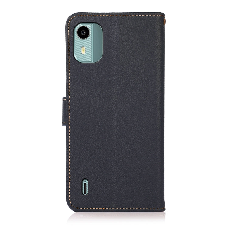 For Nokia C12 4G KHAZNEH Custer Genuine Leather RFID Phone Case(Blue) - Nokia Cases by PMC TechLife | Online Shopping South Africa | PMC TechLife | Buy Now Pay Later Mobicred