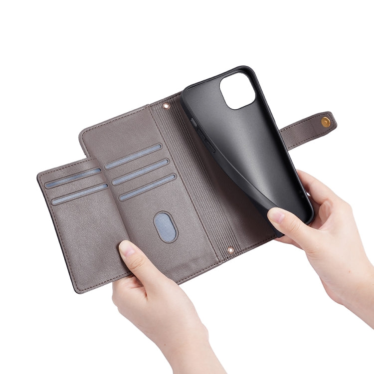 For Nokia G22 Sheep Texture Cross-body Zipper Wallet Leather Phone Case(Grey) - Nokia Cases by PMC TechLife | Online Shopping South Africa | PMC TechLife | Buy Now Pay Later Mobicred