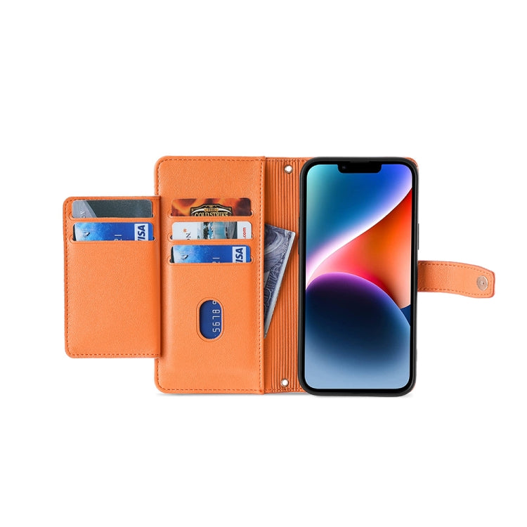 For Honor X40 Sheep Texture Cross-body Zipper Wallet Leather Phone Case(Orange) - Honor Cases by PMC TechLife | Online Shopping South Africa | PMC TechLife | Buy Now Pay Later Mobicred