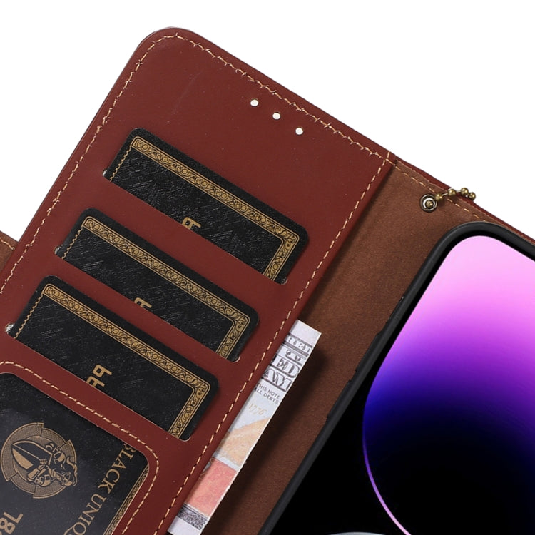 For Google Pixel 8 Genuine Leather Magnetic RFID Leather Phone Case(Coffee) - Google Cases by PMC TechLife | Online Shopping South Africa | PMC TechLife | Buy Now Pay Later Mobicred